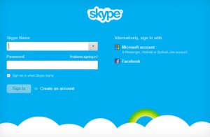 Skype Login Page